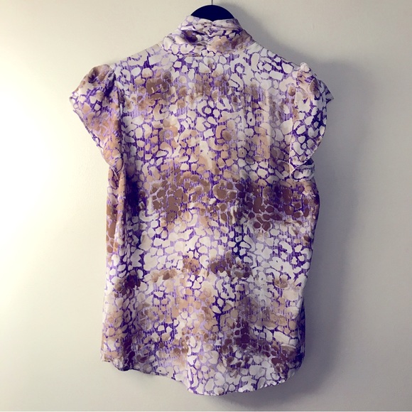 NY & Co Purple Printed Blouse - Picture 3 of 5